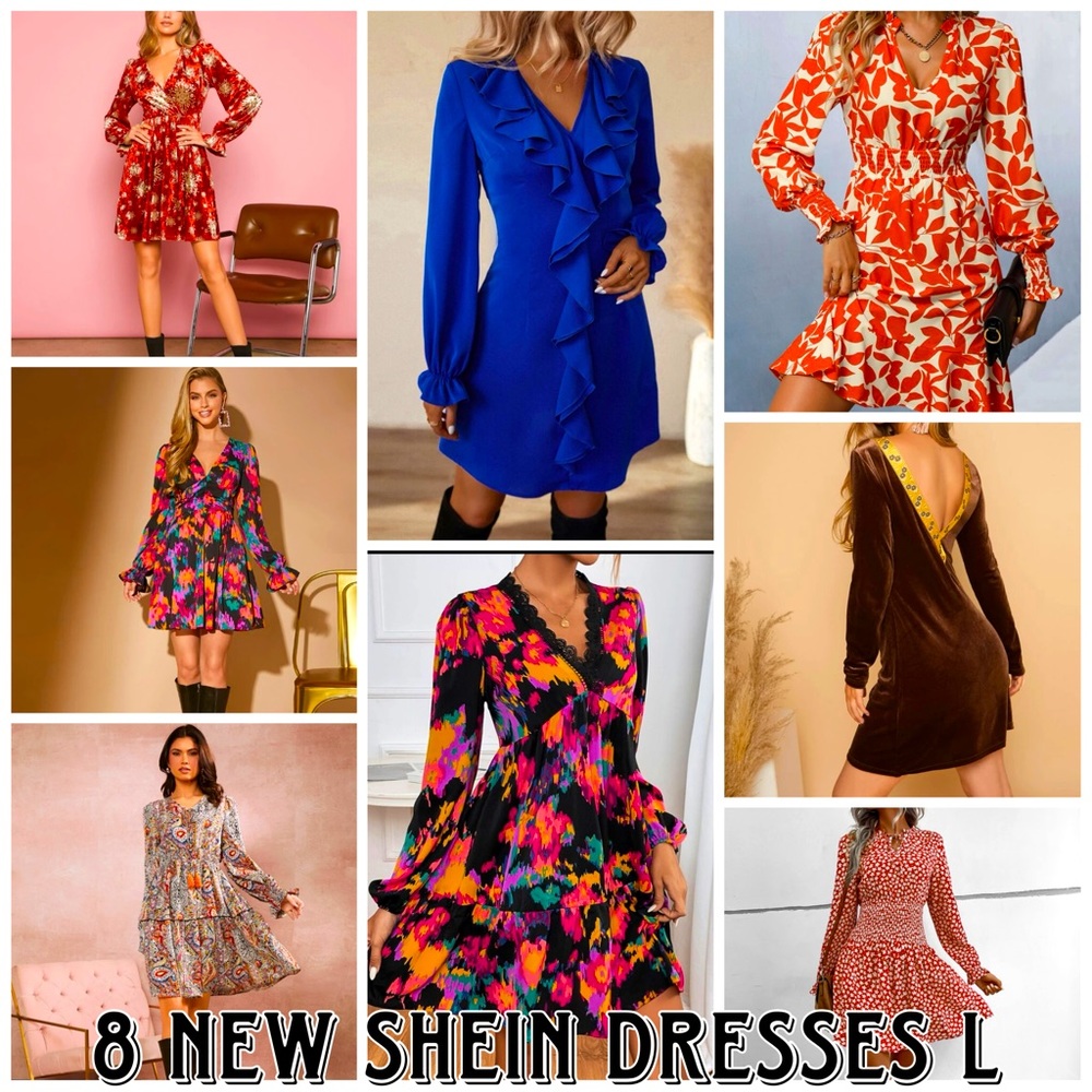 (8) New SHEIN Dresses Size Large 8/10 $154 msrp